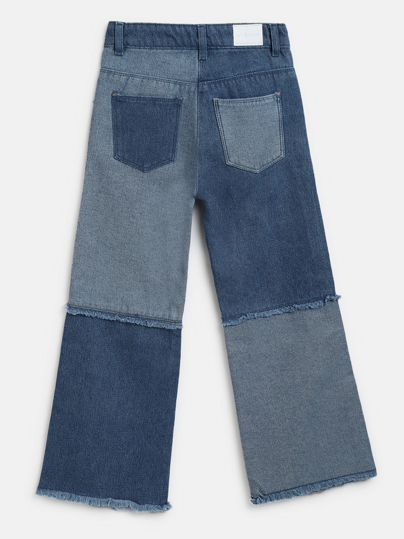 Girls Two Toned Denim Jeans