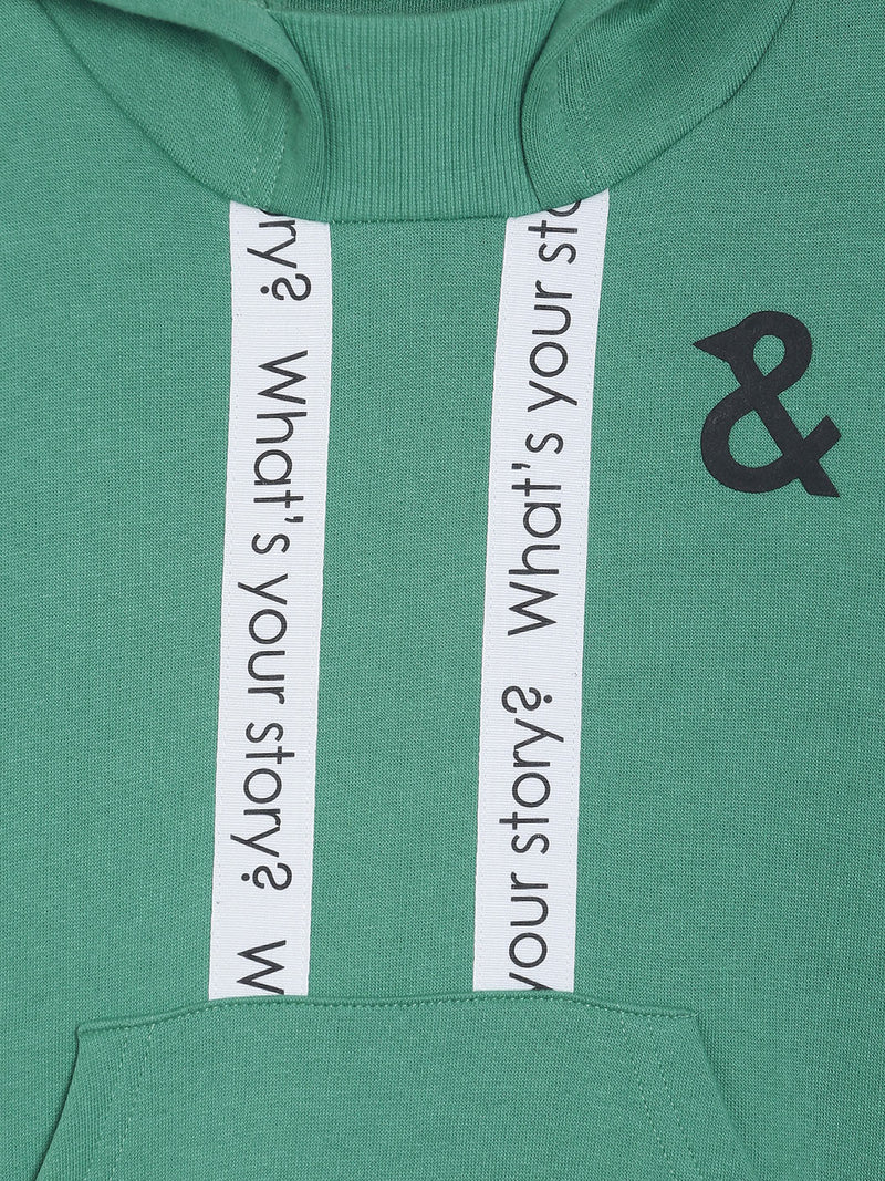 Boys Printed Regular Sea Green Sweatshirt
