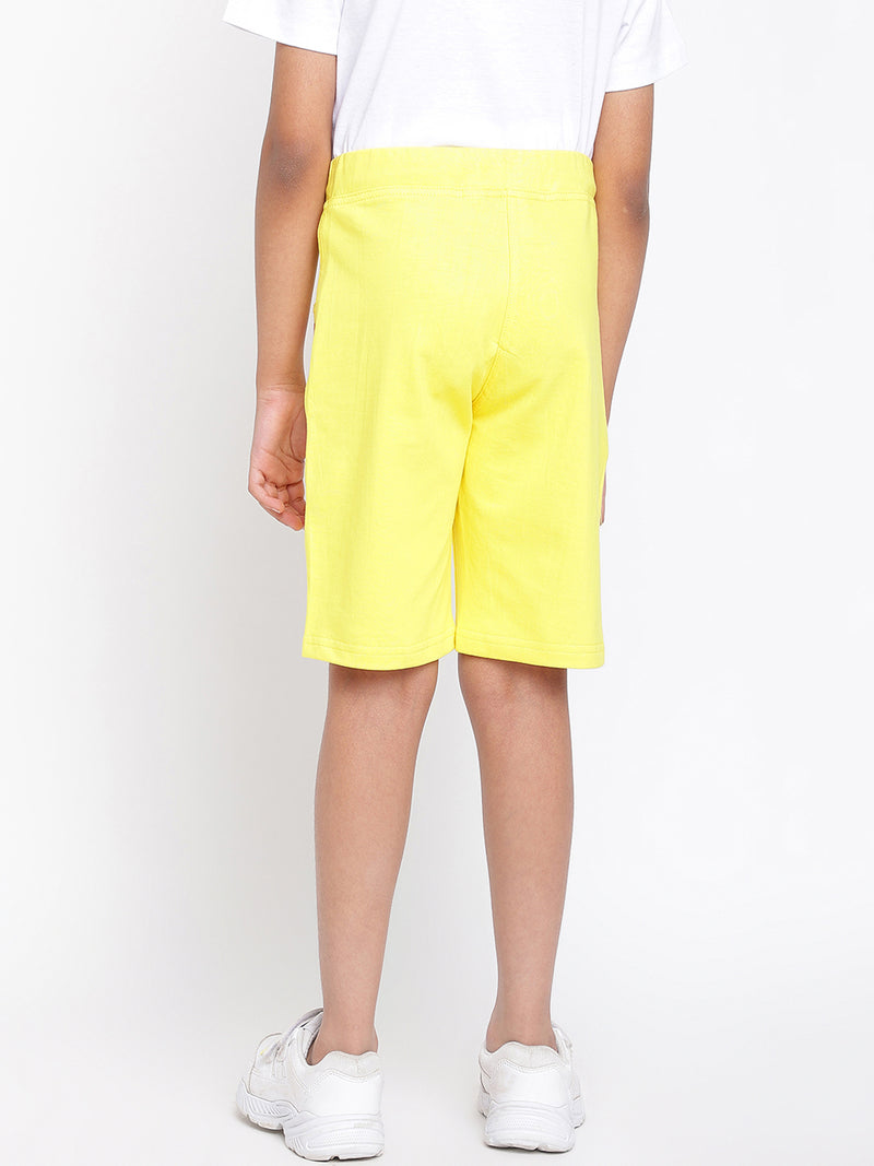 Boys Yellow Cotton Shorts