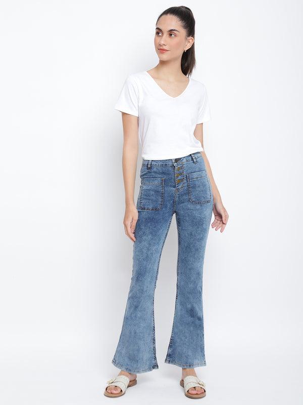 Women Mid Blue Denim Jeans