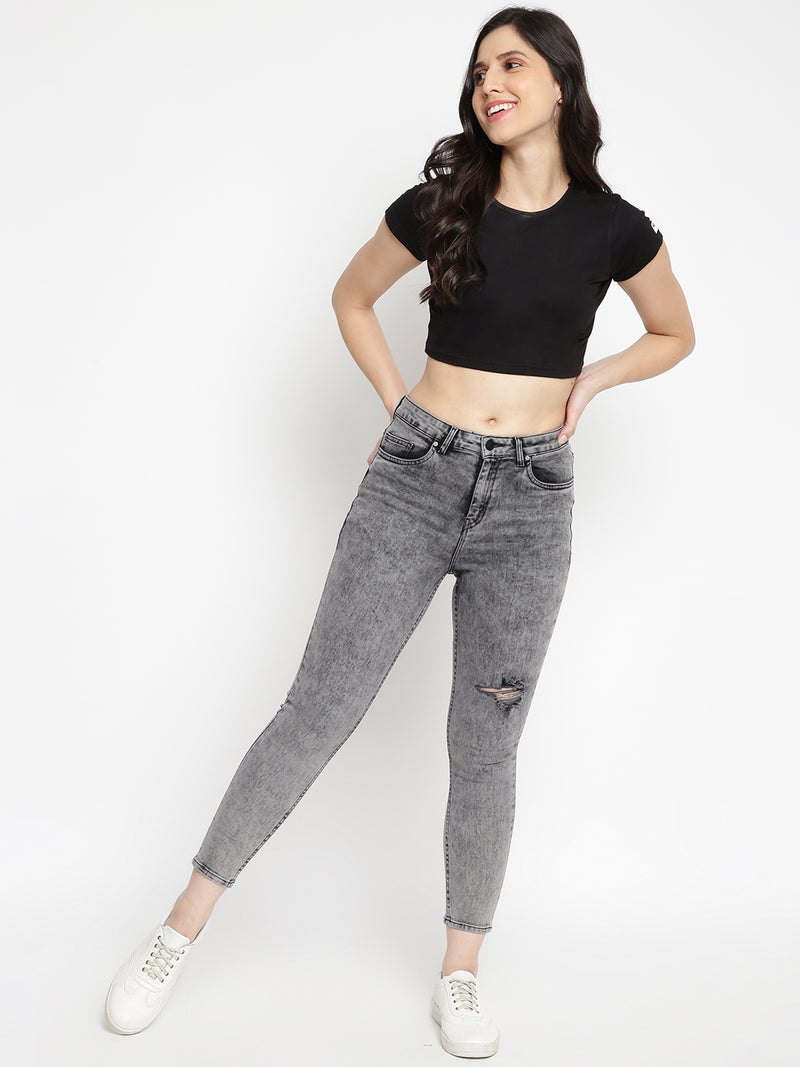 Women Grey Skinny Fit Denim Jeans