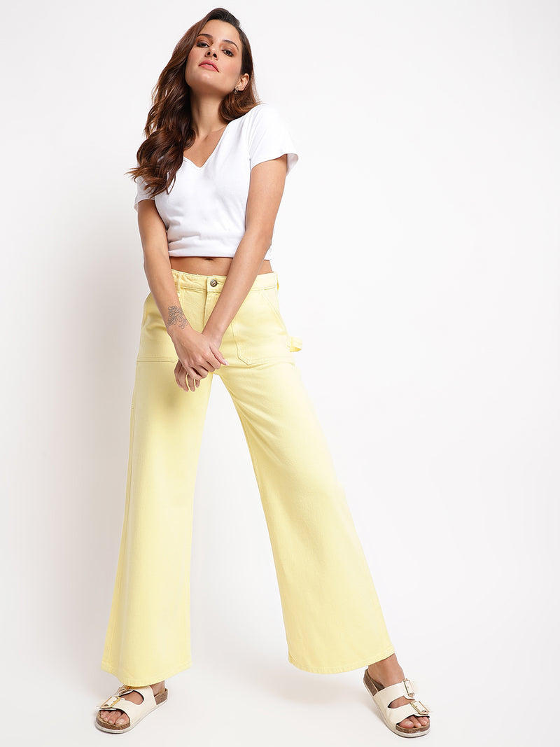 Women Yellow Flared Jeans