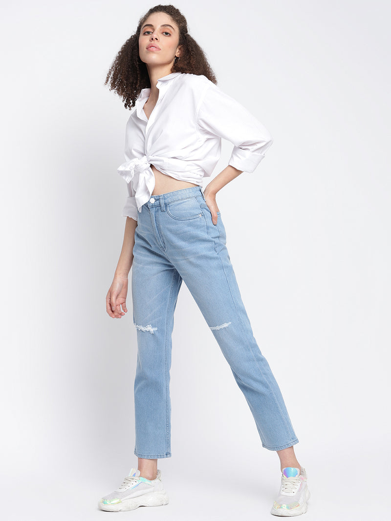 Women Distressed Slim Denim Jeans