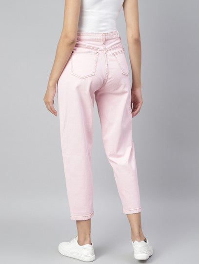 Women Light Pink Skinny Fit Jeans