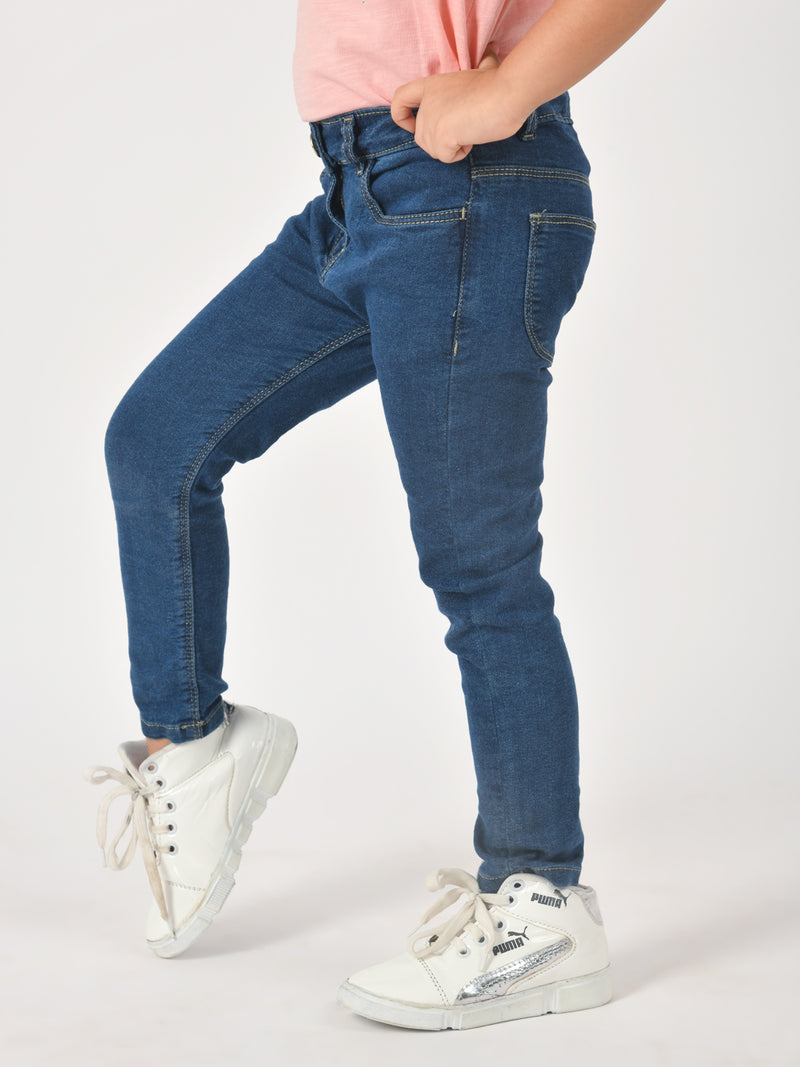 Girls Mid Blue Denim Jeans