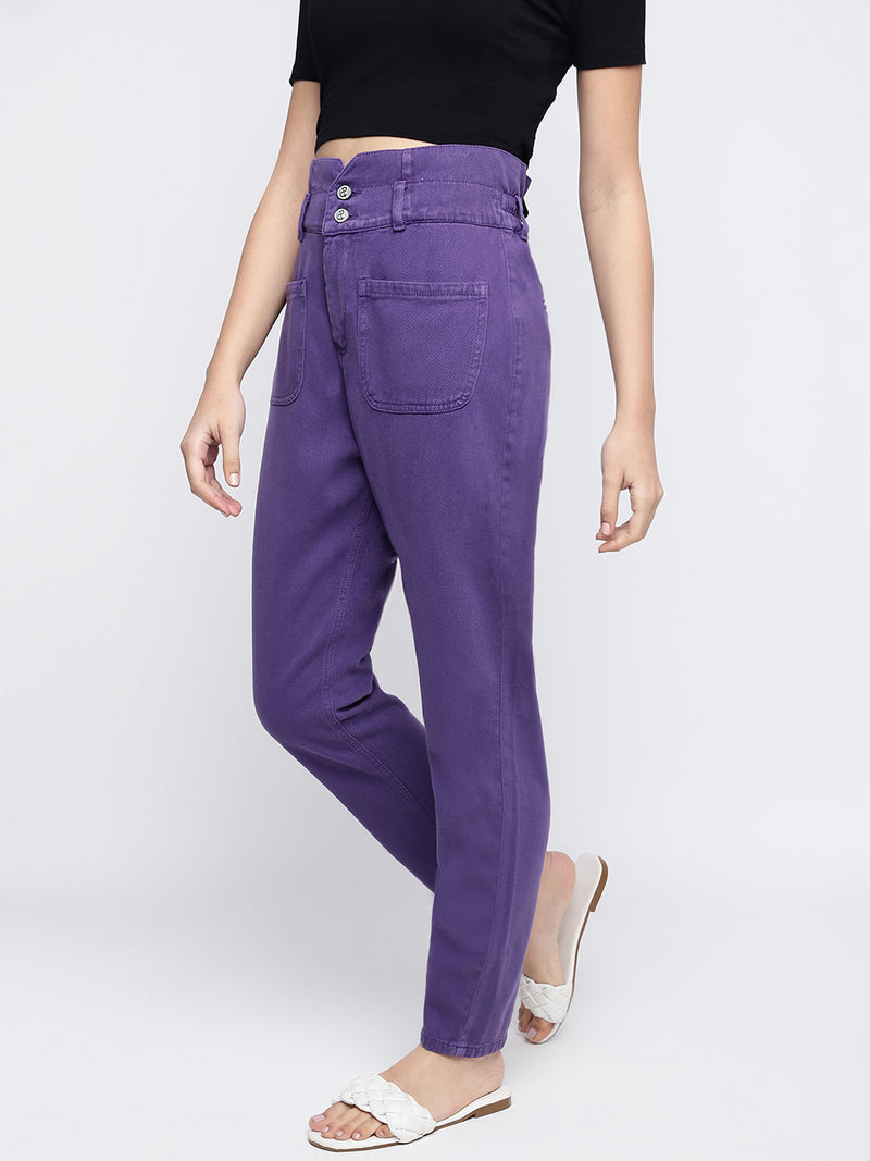 Women Cotton Purple Jeans